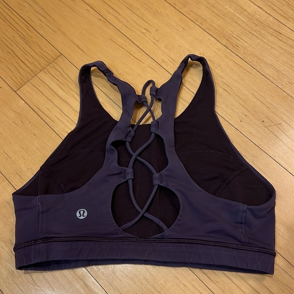 Lululemon High Neck Sports Bra Size 4 Purple - Picture 3 of 5
